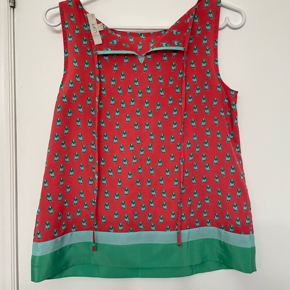 Sleeveless top, bird print - Picture 2 of 2